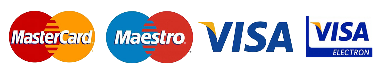 Mastercard, Maestro, Visa, Visa Electron